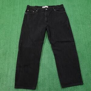 Levis 550 Jeans Mens 42x30 Black Relaxed Fit Tapered Leg Denim Pants Casual